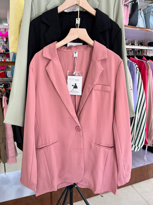 Solid Color Single Breasted Blazer